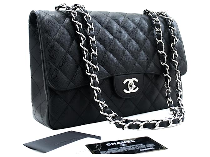 CHANEL Classic Large 11 Caviar Grained calf leather Flap Shoulder Bag