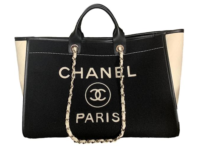 Chanel Deauville Schwarz Wolle  ref.799539
