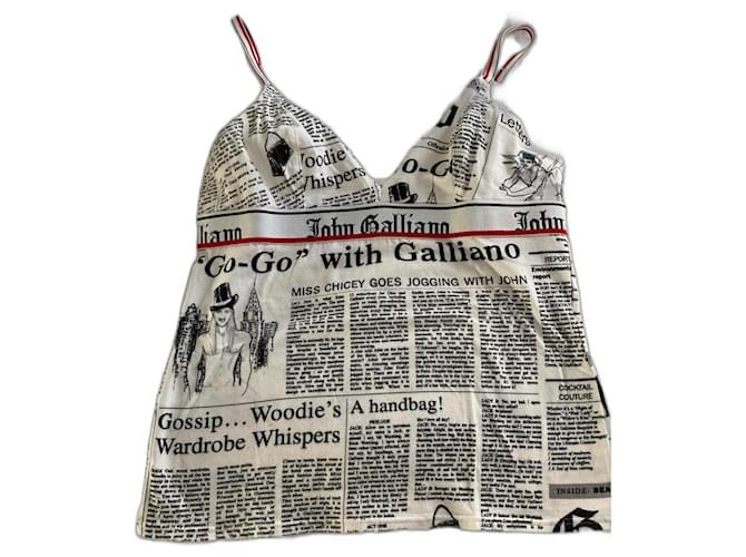 John Galliano Tops White Cotton  ref.799545