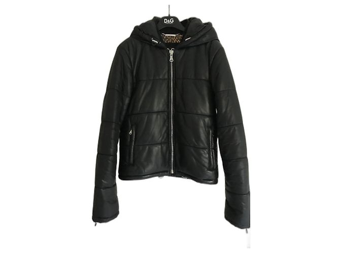 Piumino Dolce & Gabbana in pelle nero