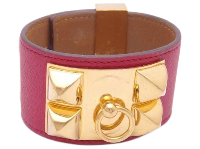 Hermès Collier de chien Red Leather  ref.799645