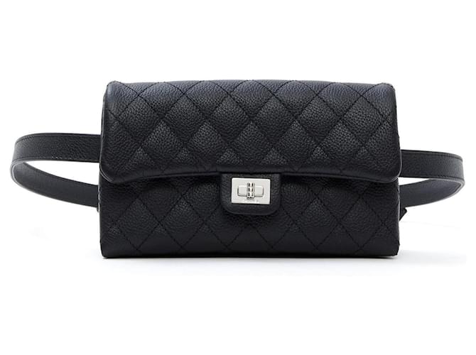Søndag Addition ulækkert Chanel 2.55 Belt bag uniform Black Leather ref.799858 - Joli Closet