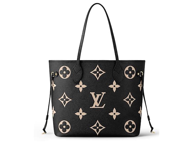 Louis+Vuitton+Neverfull+Tote+Bag+MM+Black+Monogram+Empreinte+