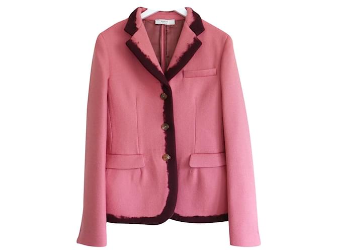 Prada Fall 2007 Giacca in feltro di lana sfumata rosa  ref.800880