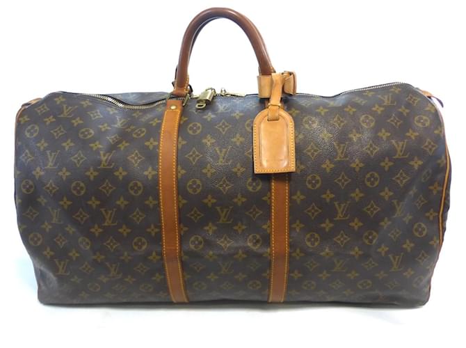Louis Vuitton keepall 60 Monogram - MI0921 Brown Leather  ref.800919