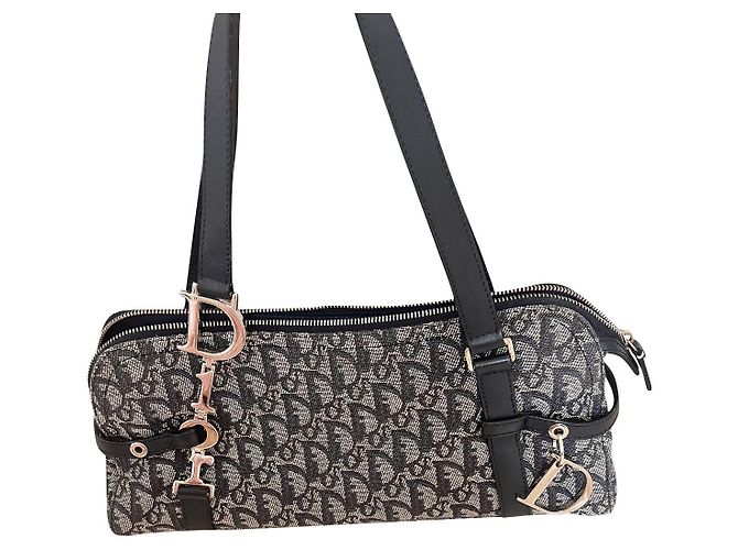 Borsa Saddle Christian Dior Blu in Tela