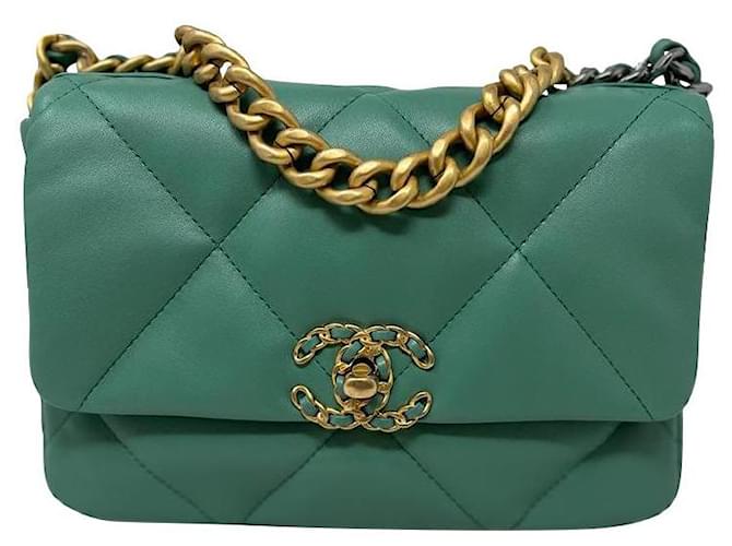 Chanel 19 Large Pouch Green Handbag
