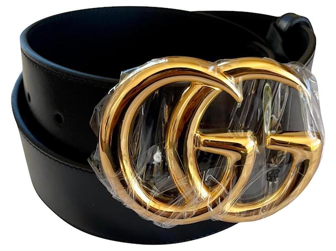 Gucci Cinto GG Marmont Preto Couro  ref.801480