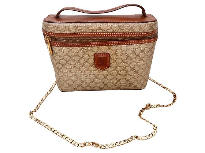 Autre Marque Bolsa Vanity Celine em couro caqui