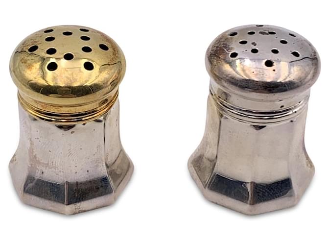 Cartier Mini set di agitatori di sale e pepe in argento sterling vintage  ref.801503