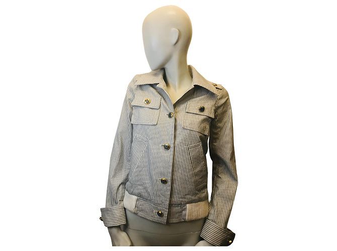 Marc by Marc Jacobs Chaqueta a rayas de Marc Jacobs Blanco Azul claro