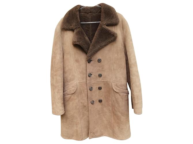 Autre Marque size S shearling peacoat Light brown Fur  ref.801510