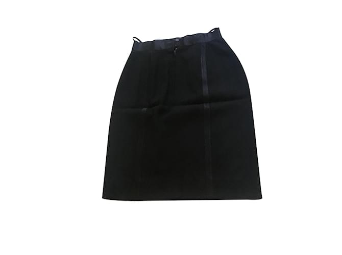 Chanel black skirt Silk Wool  ref.801511