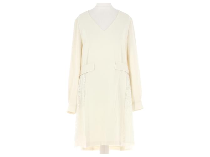 Claudie Pierlot robe Cream Polyester  ref.801621