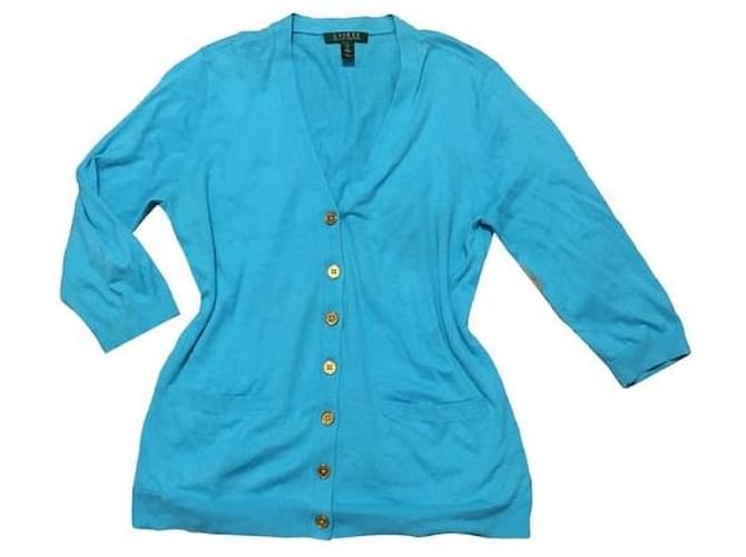 Polo Ralph Lauren Knitwear Turquoise Cotton  ref.801651