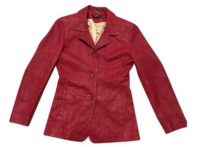 Zapa Lederjacke Dunkelrot Bordeaux