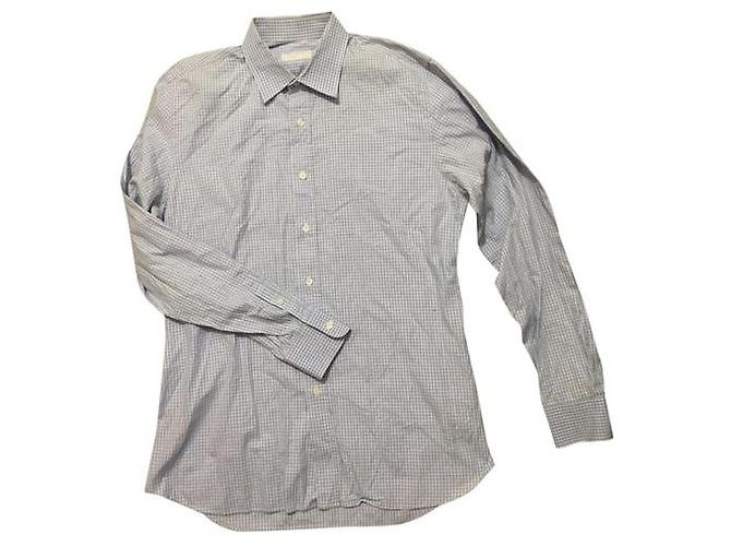 Camicia Prada in cotone nero bianco blu multicolore 