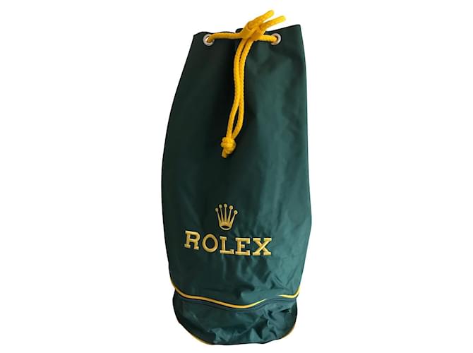 Rolex Backpack Green Yellow Synthetic  ref.801732