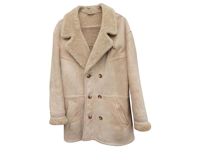 Autre Marque size S vintage shearling parak Eggshell Fur  ref.801739