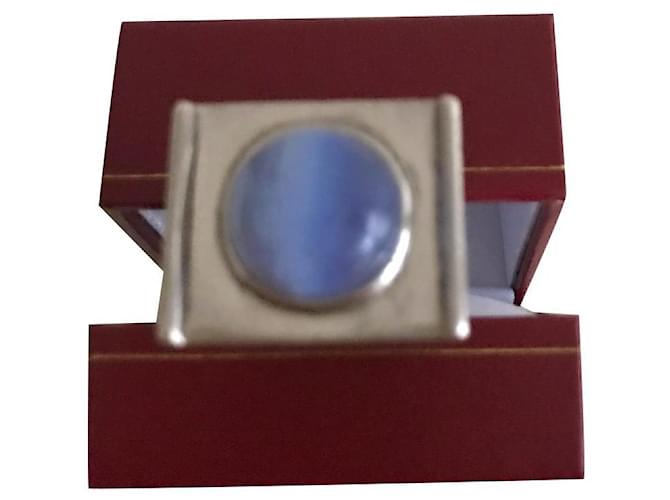 No Brand Espetacular anel vintage de prata e calcedônia  ref.801760