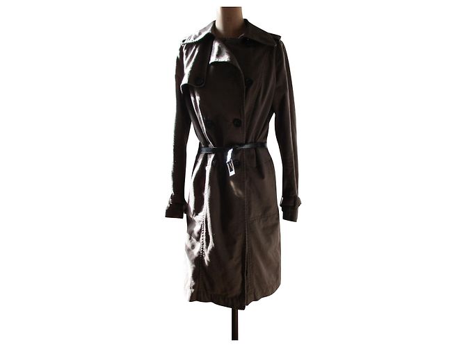 Comptoir Des Cotonniers Gabardina con solapa, Topo, taille 40. Beige