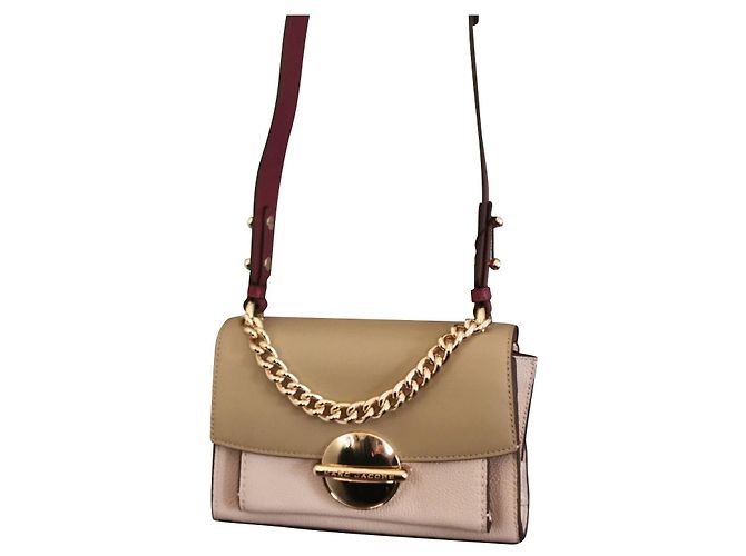Borsa a spalla Marc Jacobs in pelle Rosa Marrone Bordeaux Bordò Marrone chiaro Gold hardware