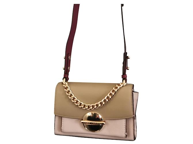 Marc Jacobs Handbags Pink Dark red Light brown Gold hardware Leather Metal  ref.801763