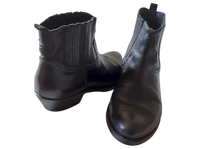 GOLDEN GOOSE LOW BOOTS Black Leather  ref.801836