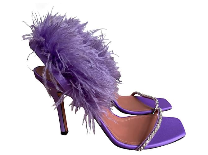 Amina Muaddi Heels Purple Cloth  ref.801842
