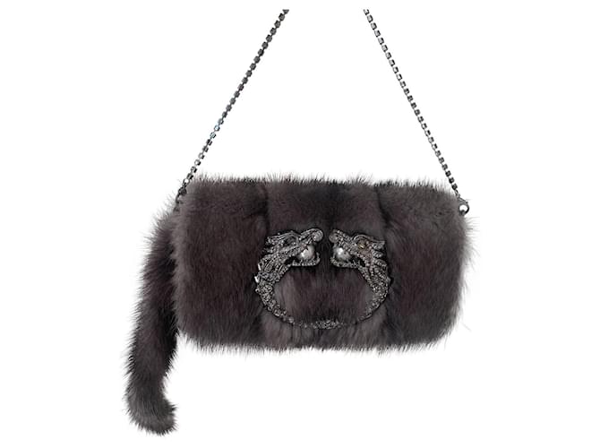 Gucci Handbags Dark grey Fur  ref.801853