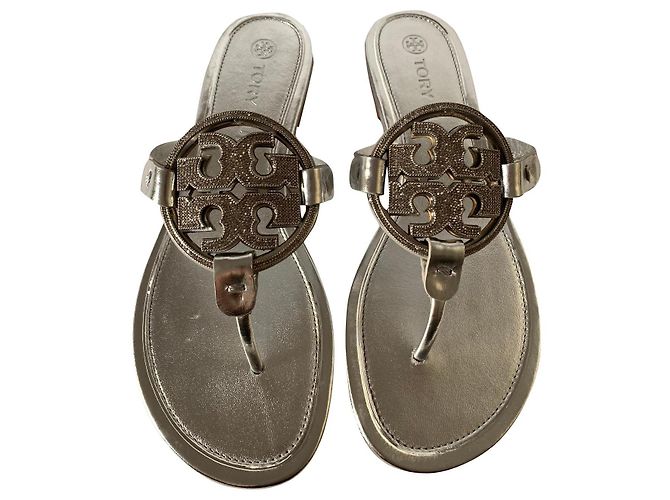 Tory Burch Miller Pavé Silver flats