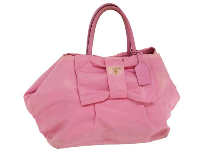 PRADA Hand Bag Nylon Pink Auth bs3964  ref.801912