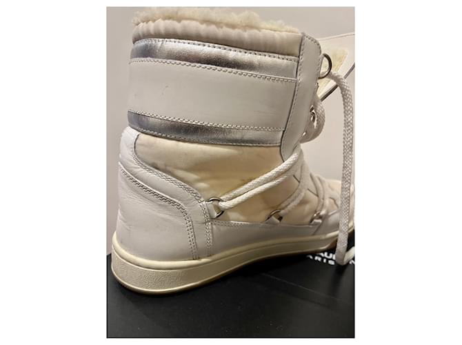 High-Top-Sneakers von Saint Laurent California Weiß Leder Tuch  ref.801932