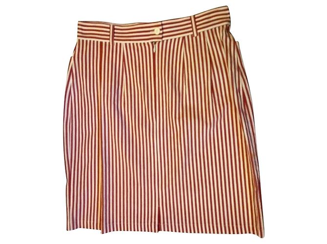 CACHAREL FALDA TRENDY BAYADERE STRETCH MANGO BOLSILLOS T 36 Multicolor