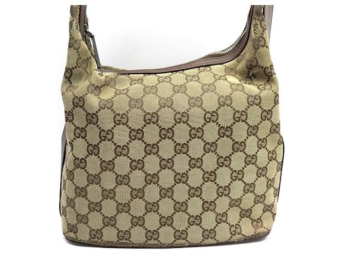 Gucci handbag bag 01234 MONOGRAM CANVAS GG GUCCISSIMA BEIGE HAND BAG Brown Leather  ref.801993