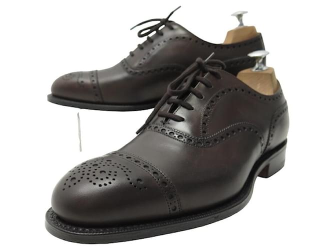 NINE CHURCH'S DIPLOMAT FLOWER TOE SHOES 7g 41 BROWN LEATHER SHOES