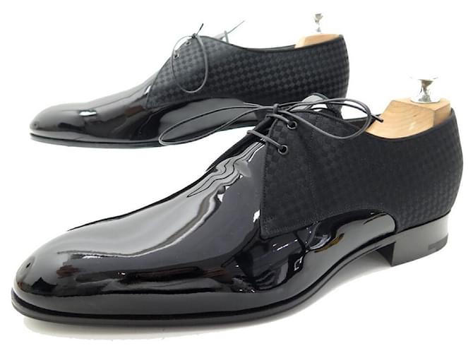 NEW LOUIS VUITTON SOLFERINO SHOES 1a44O.Q. DERBY 8 42 in patent leather Black  ref.802110