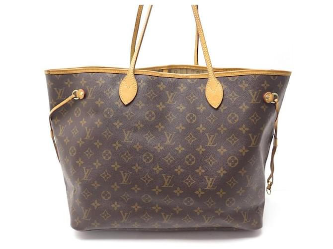 SAC A MAIN CABAS LOUIS VUITTON NEVERFULL GM M40157 EN TOILE MONOGRAM BAG Marron  ref.802120