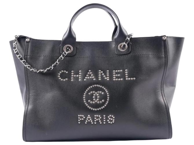 Chanel Totes Black Leather  ref.802148