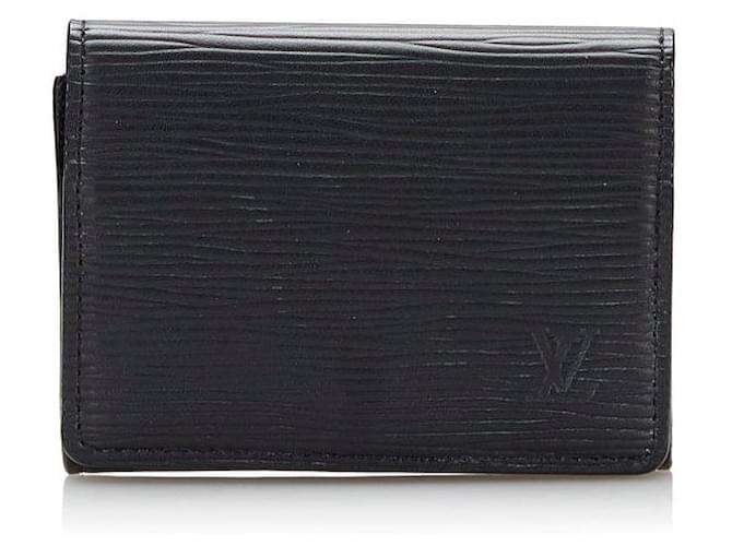 Authentic Louis Vuitton Black Epi Porte feiulle Brazza Long Wallet !!!