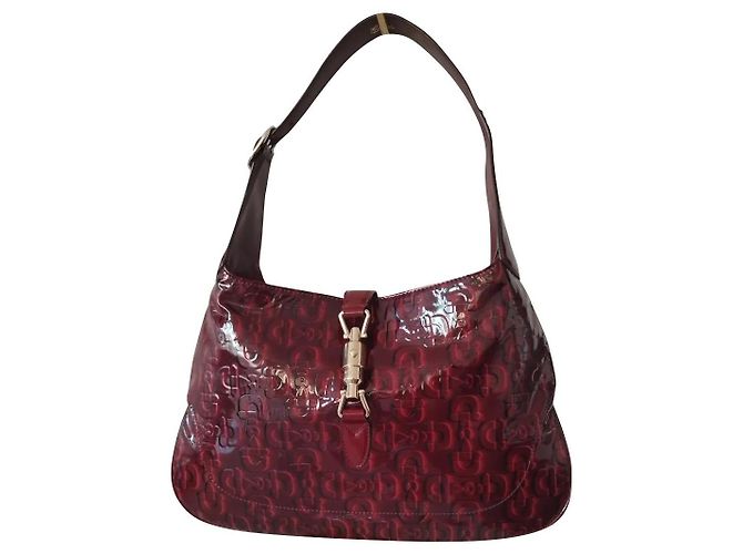 Mochila Gucci Jackie Rojo oscuro Charol Burdeos