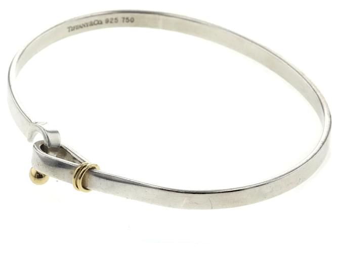 Tiffany & Co Silver and 18K Gold Hook Bracelet Silvery Metal ref.802717 -  Joli Closet