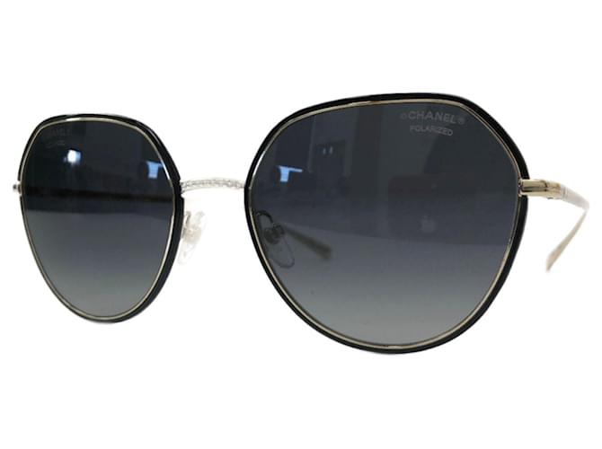 Chanel Oversized Round Sunglasses 4251-J Black Metal ref.802765
