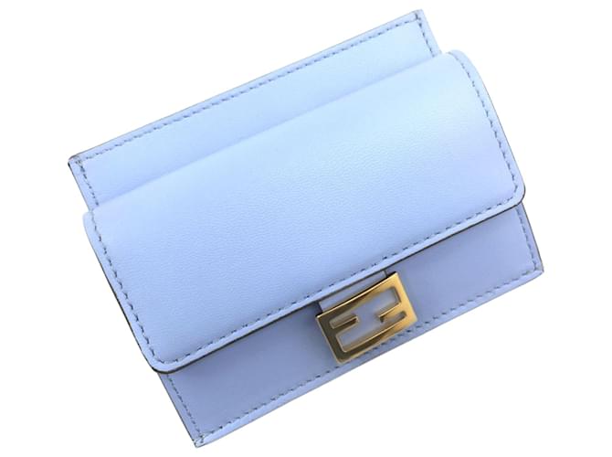 Fendi Leather Coin & Card Case 8M0423 Blue Pony-style calfskin  ref.802776