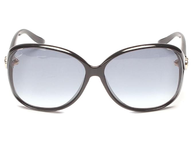 Gucci Übergroße runde Sonnenbrille Schwarz Kunststoff  ref.802784
