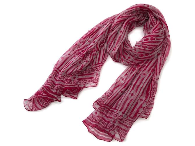Louis Vuitton Silk Printed Shawl M78683 Pink Cotton  ref.802900