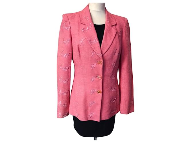 CHRISTIAN LACROIX RAMIE RASPBERRY COUTURE-JACKE T 38 Pink Strahl  ref.802925