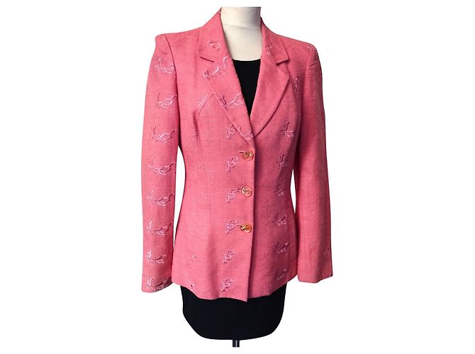 CHRISTIAN LACROIX RAMIE RASPBERRY COUTURE-JACKE T 38 Pink
