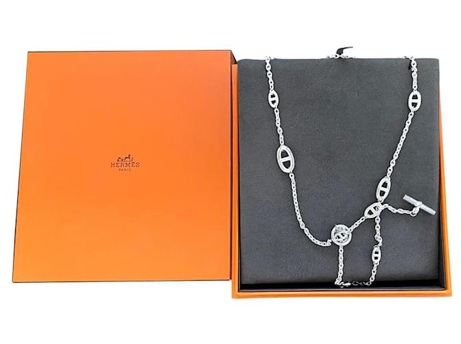 Hermès collar farandola 80 cm Plata Plata  ref.802991