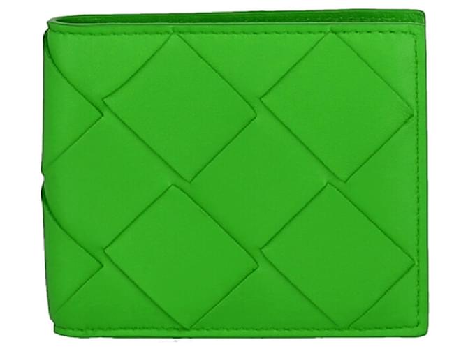 Portafoglio Bi-Fold in pelle intrecciata di Bottega Veneta Verde  ref.803280